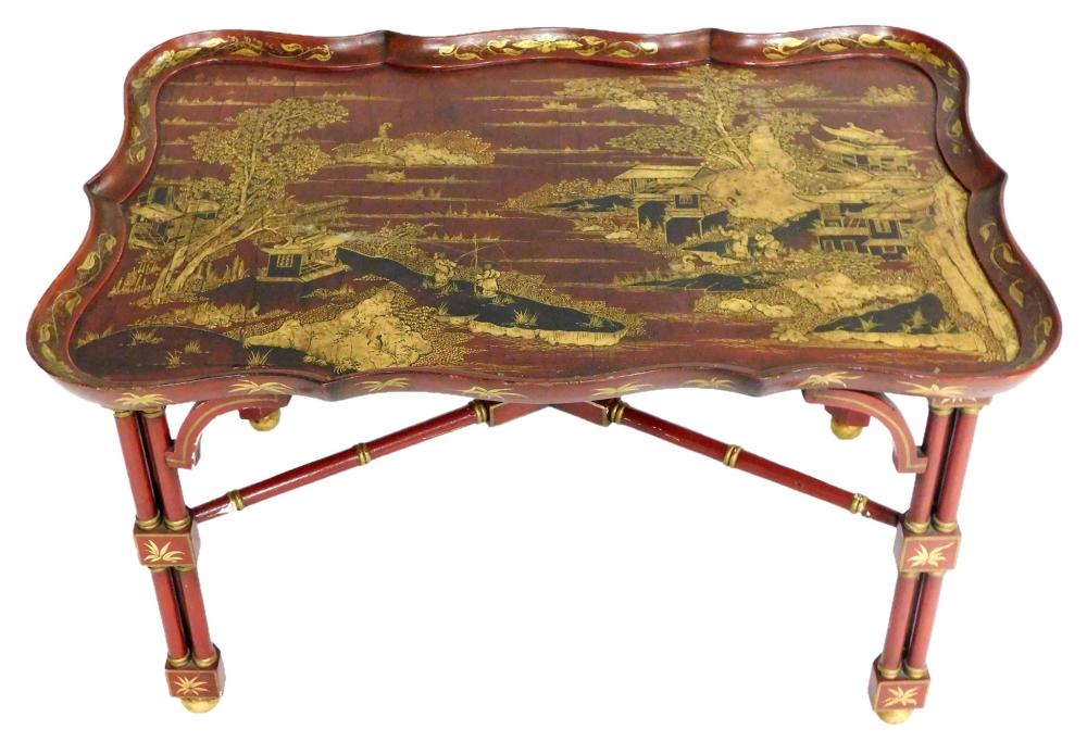 CHINOISERIE TRAY TOP TABLE, EARLY