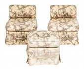 CHINOISERIE UPHOLSTERED LOW CH