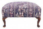 CHINOISERIE UPHOLSTERED OTTOMA