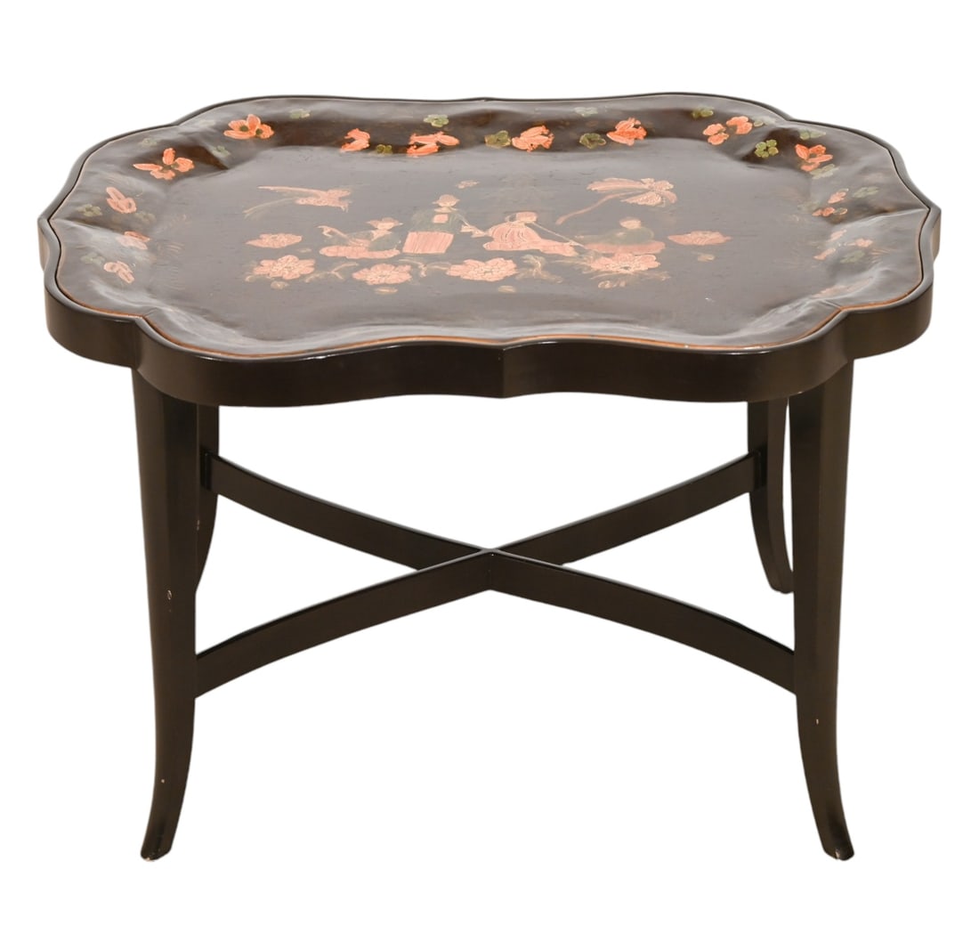 CHINOISSERI STYLE HAND PAINTED TOLE