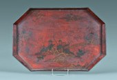 Chinoisserie papier mache tray