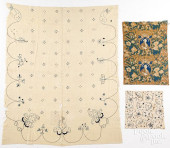 CHINTZ FRAGMENT, WITH TWO CREW
