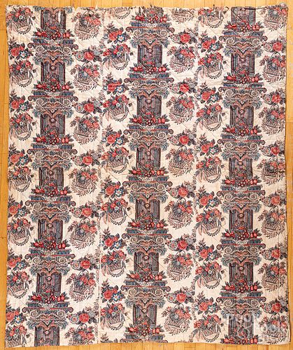 CHINTZ QUILT, 19TH C.Chintz