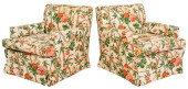CHINTZ UPHOLSTERED SKIRTED ARM