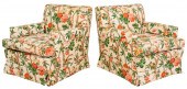CHINTZ UPHOLSTERED SKIRTED ARM