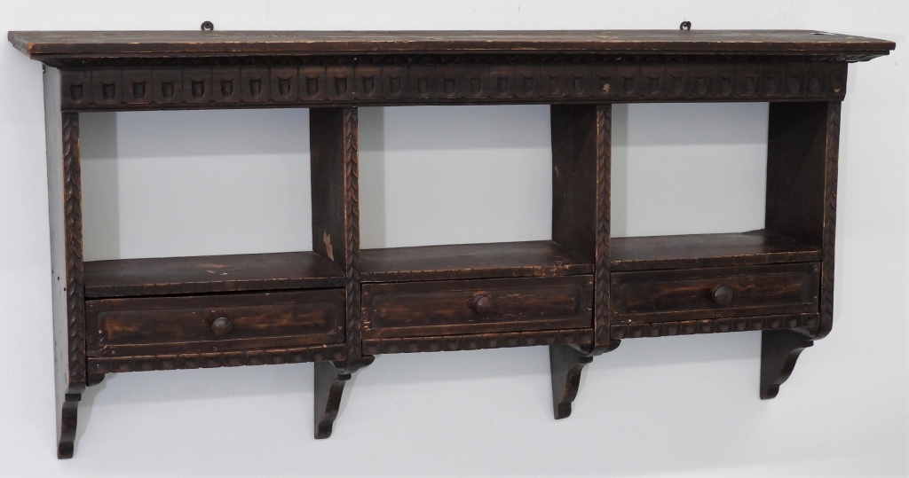 CHIP CARVED THREE DRAWER DISH