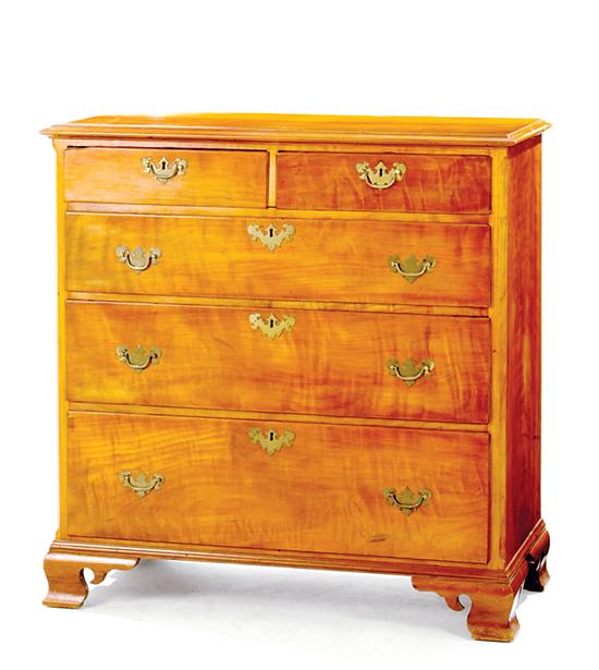 Chippendale applewood chest of