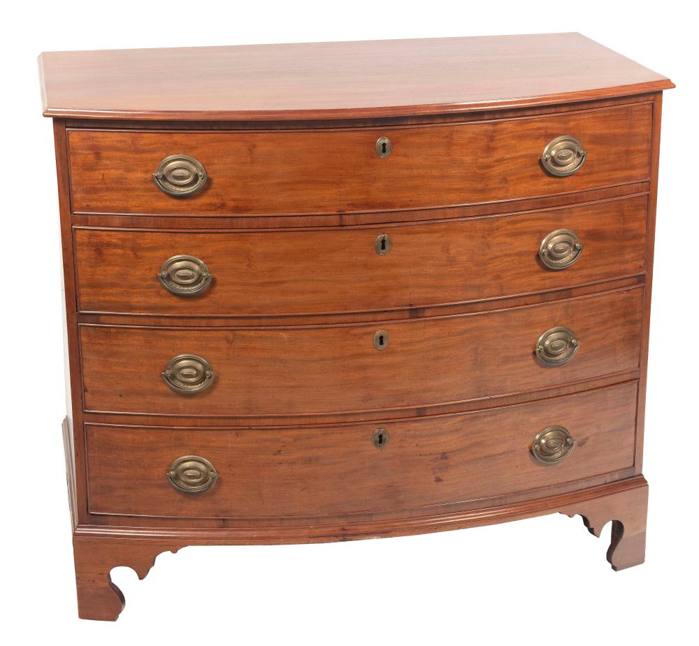 CHIPPENDALE BOWFRONT BUREAU