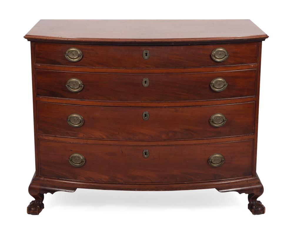CHIPPENDALE BOWFRONT CHEST CIRCA