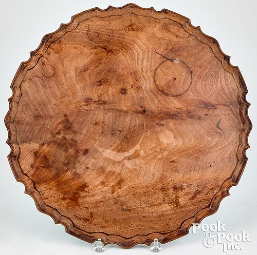 CHIPPENDALE BURL MAHOGANY PIE CRUST