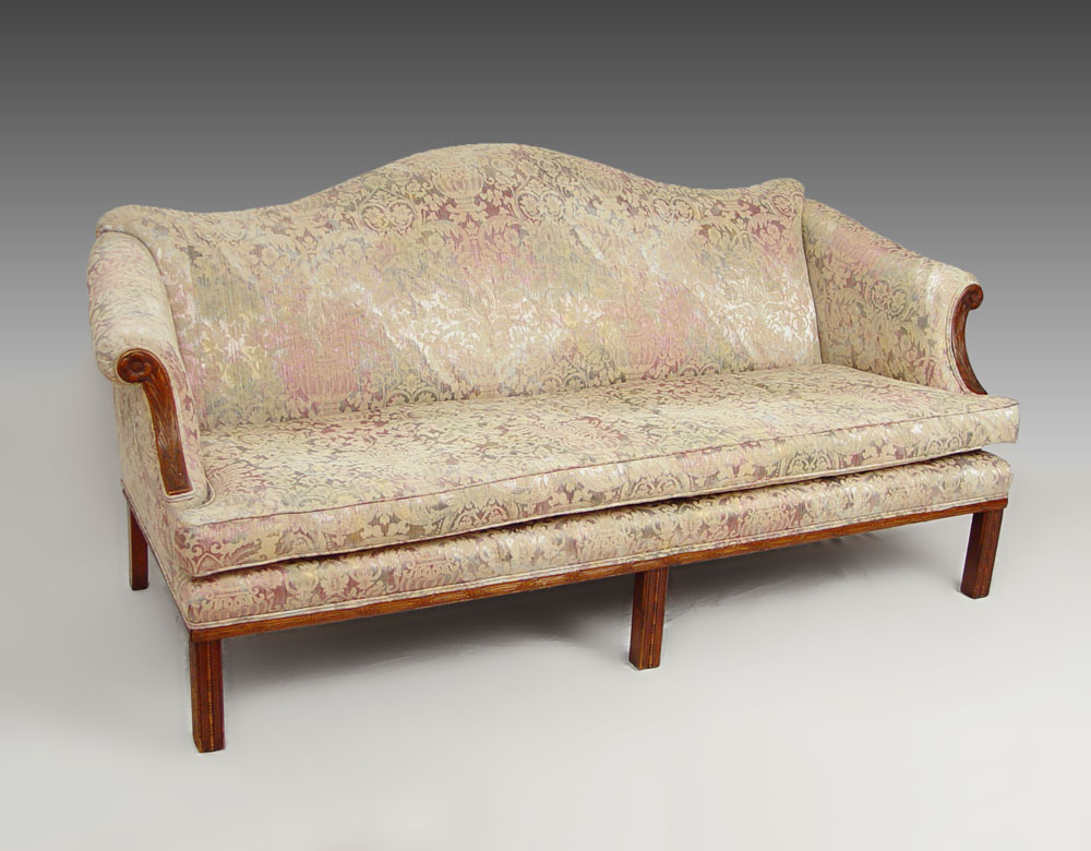 CHIPPENDALE CAMELBACK SOFA: