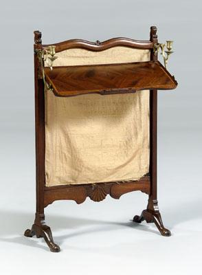 Chippendale carved fire screen, oak