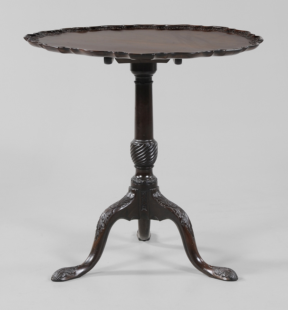 Chippendale Carved Mahogany Tea
