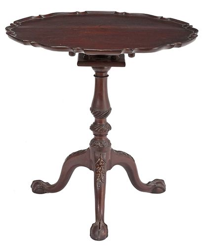 CHIPPENDALE CARVED MAHOGANY TILT