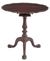 CHIPPENDALE CARVED MAHOGANY TI