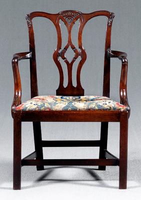 Chippendale carved open armchair,