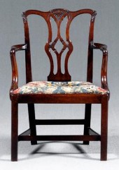 Chippendale carved open armcha