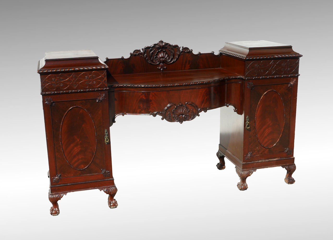 CHIPPENDALE CARVED SIDEBOARD: