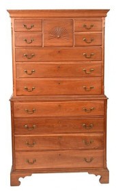 CHIPPENDALE CHERRY CHEST ON CH