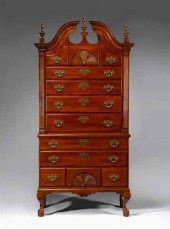 Chippendale cherry chest on ch