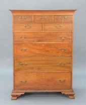 CHIPPENDALE CHERRY TALL CHEST,