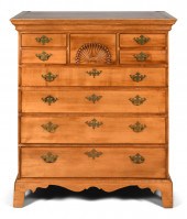 CHIPPENDALE CHERRY TALL CHEST