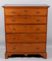 CHIPPENDALE CHERRY TALL CHEST