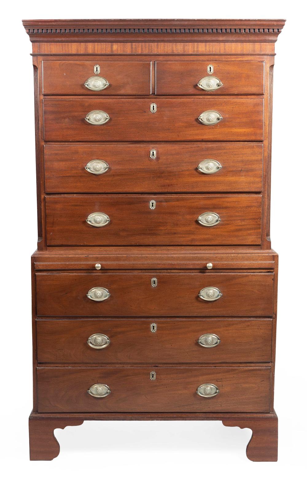 CHIPPENDALE CHEST-ON-CHEST LATE
