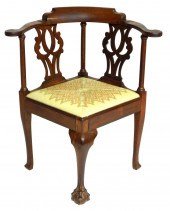 CHIPPENDALE CORNER CHAIR, ENGL