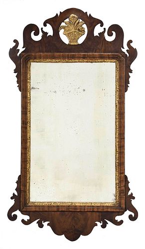 CHIPPENDALE FIGURED WALNUT AND