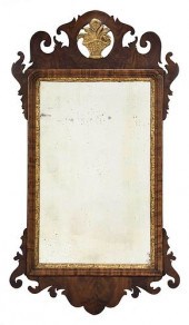 CHIPPENDALE FIGURED WALNUT AND