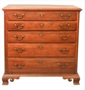 CHIPPENDALE FIVE DRAWER CHESTC