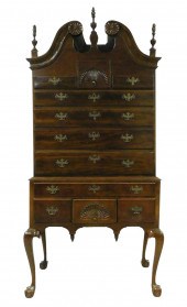 CHIPPENDALE HIGHBOY, LATE 18TH