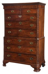 CHIPPENDALE MAHOGANY BLIND FRE