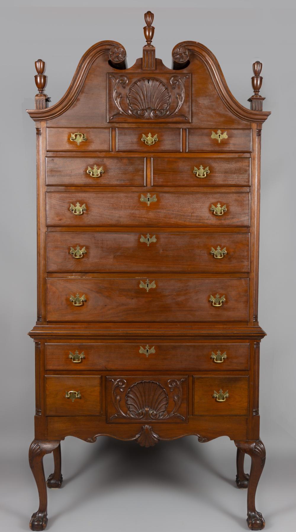 CHIPPENDALE MAHOGANY HIGHBOY,