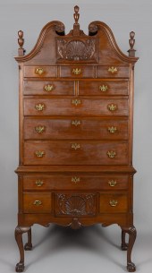 CHIPPENDALE MAHOGANY HIGHBOY,