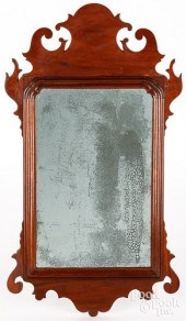 CHIPPENDALE MAHOGANY MIRROR, L
