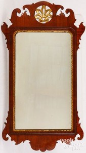 CHIPPENDALE MAHOGANY MIRROR, L