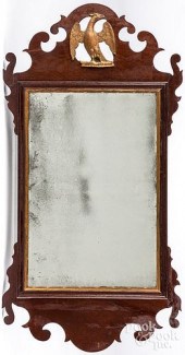 CHIPPENDALE MAHOGANY MIRROR, L