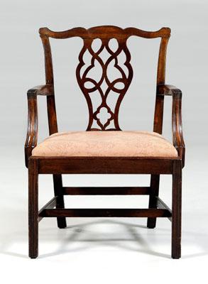 Chippendale mahogany open armchair,