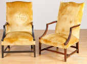 CHIPPENDALE MAHOGANY OPEN ARMC