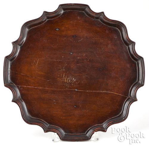 CHIPPENDALE MAHOGANY PIECRUST TRAY,