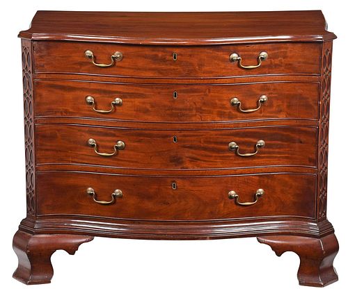 CHIPPENDALE MAHOGANY SERPENTINE