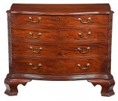 CHIPPENDALE MAHOGANY SERPENTIN