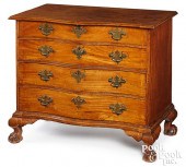 CHIPPENDALE MAHOGANY SERPENTIN