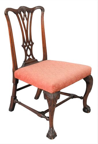 CHIPPENDALE MAHOGANY SIDE CHAIR,