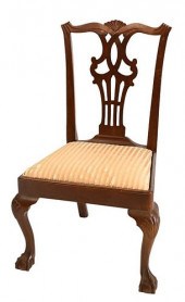 CHIPPENDALE MAHOGANY SIDE CHAI