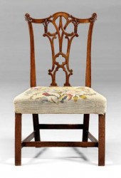 Chippendale mahogany side chai