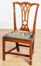 CHIPPENDALE MAHOGANY SIDE CHAI