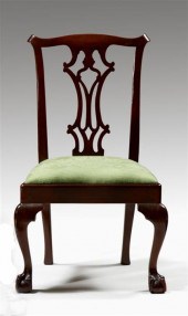 Chippendale mahogany side chai
